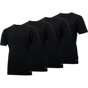 4-pak Heren T-shirts Gentlemen longfit ( extra lang ), 100% katoen voorgekrompen zwart ronde hals XXL