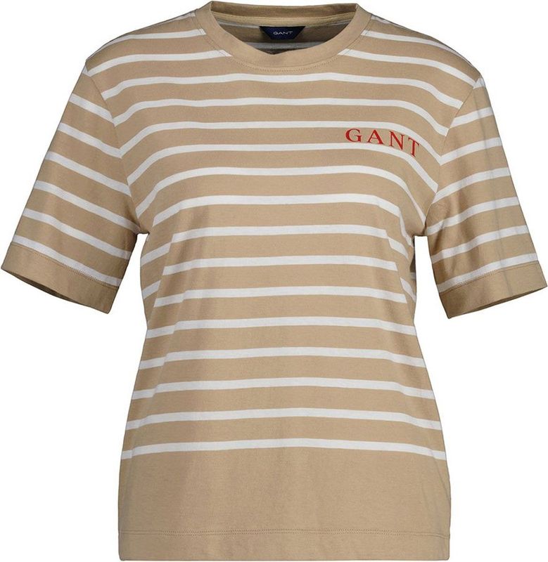 Gant Logo Striped T-shirt Met Korte Mouwen