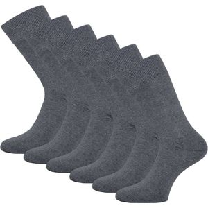 6 paar SQOTTON® Katoenen sokken - Naadloos - Heren & Dames - Antraciet - Maat 39-42