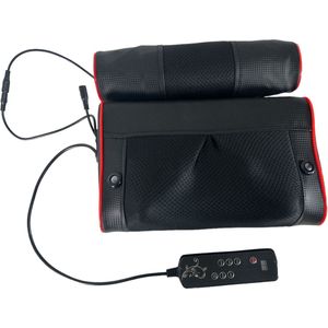 Massagekussen - Shiatsu Massagekussen Voor Rug En Nek - Met Afstandsbediening - In Hoogte Verstelbaar - Zwart