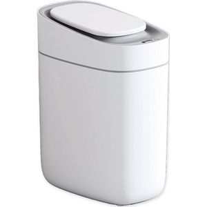 White-Label Badkamer Prullenbak - Kleine Pedaalemmer - Badkamer Accessoires - 10L - Wit