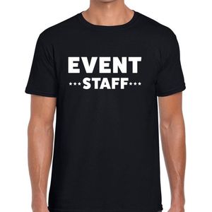Event staff tekst t-shirt zwart heren - evenementen crew / personeel shirt L
