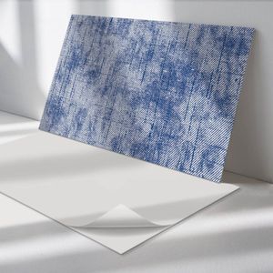 Wallfluent Vinyl Wandpaneel - Stofachtig patroon Wandpaneel PVC - 120 cm x 60 cm - Blauw Vinyl Wandpaneel - Set van 1 - Rechthoekig Wandbekleding Vinyl - Texturen Wandpaneel - Zelfklevend Wandpaneel - Wandpaneel Keuken en Badkamer
