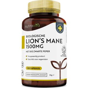 Voedingssupplement - Organic Lion's Mane - 120 Vegan Capsules - Zonder Additieven
