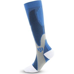 Compressiekousen dames S/M - maat 36/39 - Blauw - Heerlijke kousen voor paardrijden - hardlopen - fietsen etc. warme voeten en goede doorbloeding