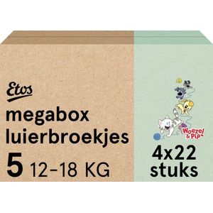 Etos Luierbroekjes - Woezel & Pip - Maat 5 - 12 tot 18 kg - Megabox - 88 stuks