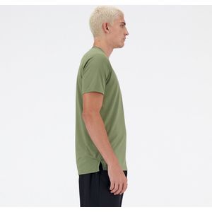 New Balance Run T-Shirt Heren Sportshirt - DARK OLIVINE - Maat M