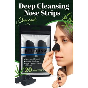 KELERINO. Neusstrips Zwart (20 stuks) – Met Houtskool – Tegen Mee-eters & Verstopte Poriën – Diep Reinigend – Peeling Blackhead Strips