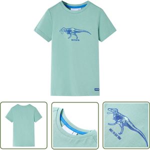 vidaXL Meisjeskleding - Kinderkleding - Kindershirt 116 lichtkakikleurig - Jongenskleding - T-shirt - Kortmouwtjes