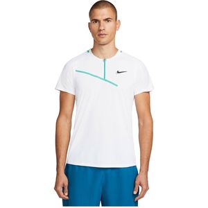 NIKE Court Slam Polo Met Korte Mouwen Heren - White / Black - S