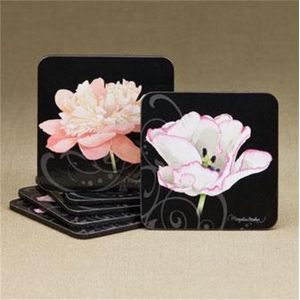 Marjolein Bastin Nature's Journey onderzetters (set van 6) roze bloemen