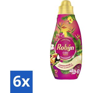 6 x Robijn - Klein & Krachtig Color Tropical - Wasmiddel - 19 Wasbeurten - 665 ml - Wasmiddel - Kleurwas - Tropische Geur - Wasverzachter - Biologisch Afbreekbaar