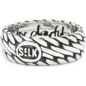 SILK Jewellery - Zilveren Ring - Weave - 161.18,5 - Maat 18,5