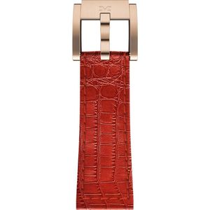 Marc Coblen / TW Steel Horlogeband Rood Leer Alligator met Roségouden Gesp 22mm
