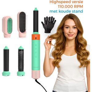 XANAA® - 5in1 Multistyler Highspeed Pro met 110.000 RPM - Pastel kleuren - Luxe opbergdoos zwart - 1350W - Fohnborstel - Föhn - Airstyler - Heteluchtborstel - Krulborstel - Hairstyler - met warmte tot 110 graden.