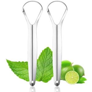 Tongschrapers RVS Set van 2 - Effectieve Mondreinigers voor Frisse Adem en Gezonde Mondhygiëne