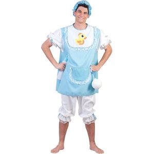 Funny Fashion - Grote Baby Kostuum - Hij Blijft Een Grote Baby - Man - Blauw - Maat 52-54 - Carnavalskleding - Verkleedkleding