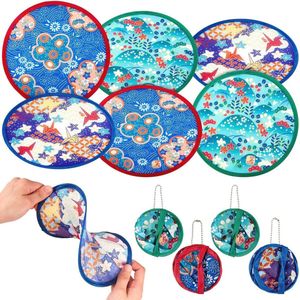 Opvouwbare Japanse handwaaiers - 6 stuks in 3 designs voor zomerfestivals en decoratie