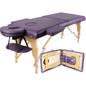 Draagbare Massagetafel - Houten 2-Zone Bed - Inclusief Accessoires - Opvouwbaar