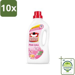 10 x Omino Bianco - Roze Lotus - Wasmiddel - Witte & Gekleurde Was - 37 Wasbeurten - Grootverpakking - Wasmiddel - Waspoeder - Wasvloeistof - Roze Lotus - Vlekkenverwijderaar