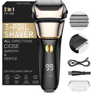 Solacis Foil shaver - Shaver - Scheerapparaat mannen - Scheerapparaat hoofd - Baardtrimmer Trimmer - Must have voor uw baard!