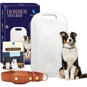 Luxmovo GPS Tracker met App - Groot - Bruin - GPS tracker pets - Honden en katten gps tracker - Inc Leren Halsband Dieren - GPS halsband - Tracker Hond - Zonder abonnement