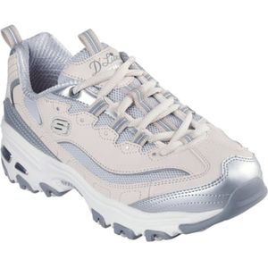 Skechers - D'Lites Chromatic - Sportschoenen - Wit - Leer/Mesh/Synthetisch