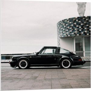 Forex - Auto aan Kade - 80x80cm Foto op Forex