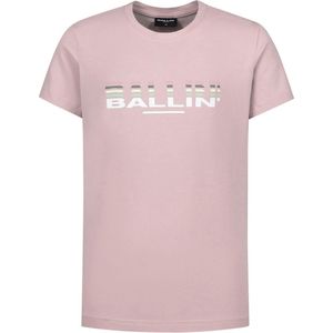 Ballin Amsterdam - Jongens Slim Fit T-shirt - Roze - Maat 140