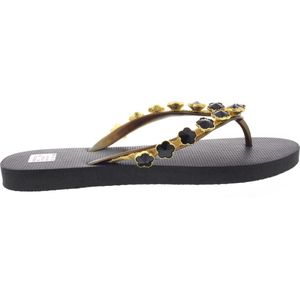 Dames Slippers Uzurii Black Flower Zwart - Maat 40