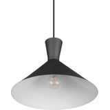 LED Hanglamp - Trion Ewomi - E27 Fitting - 1-lichts - Rond - Mat Zwart - Aluminium - Ø35cm