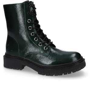 Dockers - Biker Boots - Donkergroen/Zwart - Veterschoenen met Ritssluiting