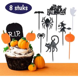 Horror Cupcake Toppers - 8 Stuks - 8 Designs - Taarttopper