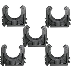 Provento - Set van 5 muurbevestigingsklemmen voor Ø32mm buis - geleidesteun - kunststof - praktische montage.