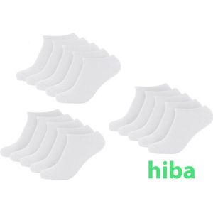 Bamboe Sokken, Sneaker Sokken, Dames en Heren, Kort, Antibacterieel, 12 Paar, 39-42, Wit