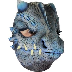 Partychimp Gezichtsmasker Winter Dragon Halloween Masker voor bij Halloween Kostuum Volwassenen - Latex - Blauw - One-size