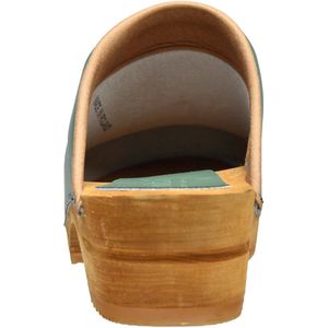Sanita - Lotte - Klompschoenen - Jade-groen - Lederen Houten Klompen voor Dames