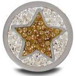 Silventi Lockits 982501146 Stalen munt met Gele ster - Zilverkleurig / Geel