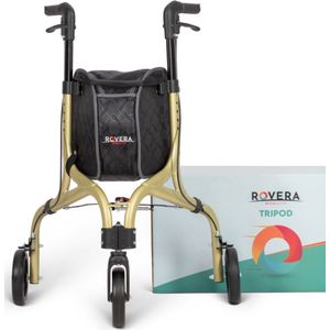 Rovera Mobility - Tripod Design - Binnen Rollator - Champagne - Drie Wielen - Ultra Lichtgewicht en Opvouwbaar