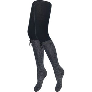 Kindermaillot - Glitter - Strik - Zwart/Zilver - Maat 110/116