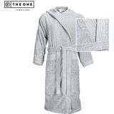 The One - Towelling Badjas - Zilvergrijs - 100% Gekamd Badstofkatoen - Vocht Absorberend