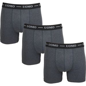 UOMO 3-Pack heren katoenen boxershorts Antraciet - maat L