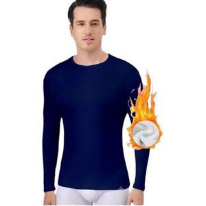 Heren Thermoshirt – 100% Katoen met Stretch Maat - L - Navy