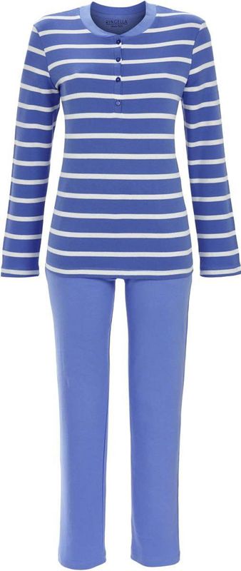 Warme katoenen pyjama Ringella - Blauw - Maat - 38