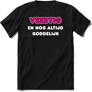 40 Jaar Goddelijk - Feest kado T-Shirt Heren / Dames - Wit / Roze - Perfect Verjaardag Cadeau Shirt - grappige Spreuken, Zinnen en Teksten. Maat L