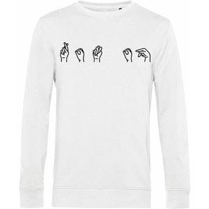 7431 - Sweater - Gebarentaal; Rot op-White-M