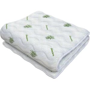 FDM® ALOEVERA Matrasbeschermhoes 140x200 cm - Polyester Matrashoes - Aloe Vera - Dikte matras 26 cm - Öko-Tex gecertificeerd - Ademend - Antiallergisch en Ademende - Afritsbaar hoes wasbaar