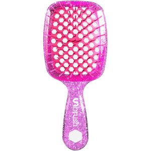 UNbrush - Detangling Hair Brush Mini - Glitter - Roze Kwarts