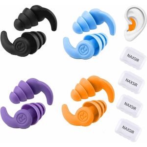 NAXSIR Zwembroostoppen 4 Paar Inclusief | Waterdicht & Comfortabel voor Zwemmen, Duiken en Slaap | Antibacterieel Silicone-Materiaal | Ideaal voor Sport en Rust