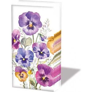 6 Pakjes papieren zakdoeken - Pansies - Bloemen - Viooltjes